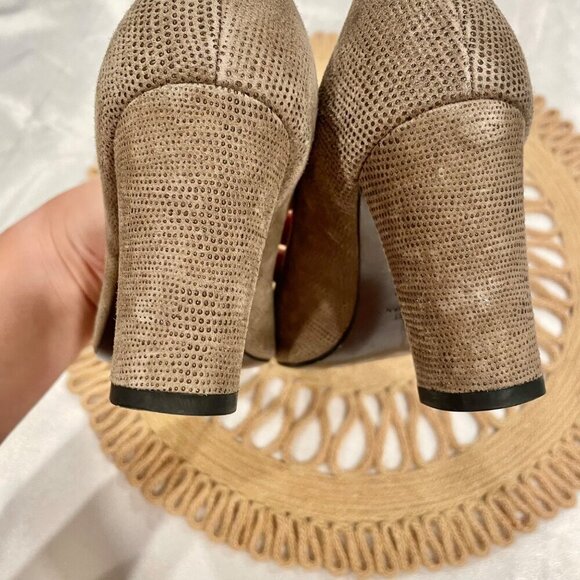 Stuart Weitzman Stuart 85 Pump Brown Grey Suede Texture Pump Size 8 - Picture 12 of 12
